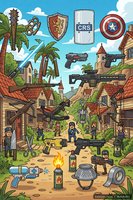 Cartoon village